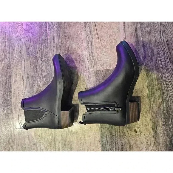 Lucky Brand Boot Sz 7 M Rain Boot Black Synthetic Women - Picture 4 of 5